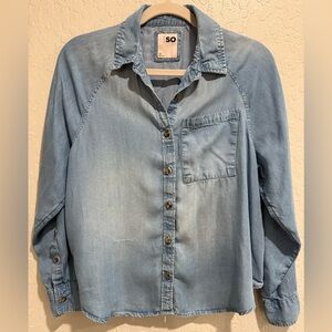 Light Wash Button Down Denim Shirt